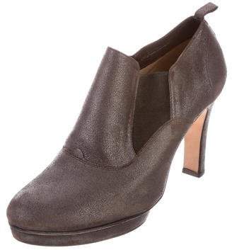 Repetto Leather Round-Toe Booties Grey Leather Round-Toe Booties