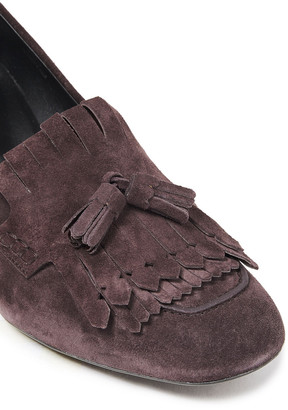 Tod's Gomma Tasseled Fringed Suede Pumps