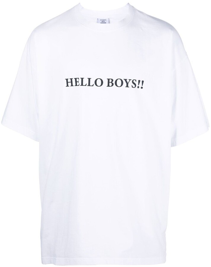 Vetements slogan print T-shirt - ShopStyle