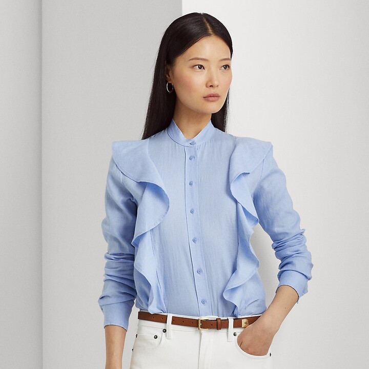 ralph lauren ruffle blouse