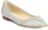 Thumbnail for your product : Jimmy Choo Alina Glitter Point-Toe Ballet Flats