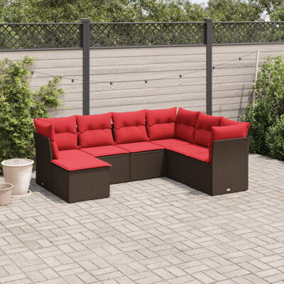 VidaXL 8 Piece Patio Sofa Set With Cushions Gray Poly Rattan