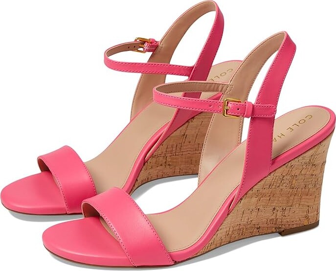 Cole Haan Josie Wedge Sandals Women's Sandals Camelia Rose Leather/Cork : 9 B - Medium