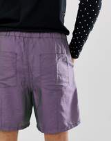Thumbnail for your product : ASOS Design DESIGN slim utility shorts in iridescent fabric with belt