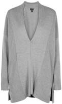 Donna Karan Collection Grey Panelled Knitted Cardigan