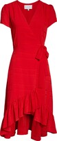 Thumbnail for your product : Charles Henry Textured Stripe Chiffon Wrap Dress