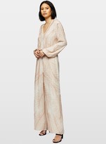 Thumbnail for your product : Miss Selfridge Pink Long Sleeve Beaded Jumpsuit