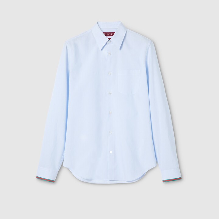 Striped cotton shirt with Web