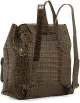 Thumbnail for your product : Nancy Gonzalez Crocodile Drawstring Backpack, Army Green