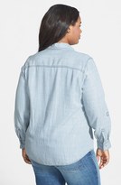 Thumbnail for your product : Foxcroft Stripe Denim Shirt (Plus Size)