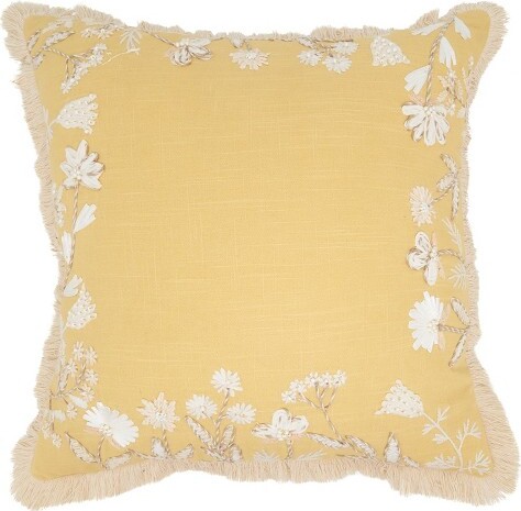 Saro Lifestyle SaroLifestyleGracefulEmbroideredFloralPolyFilledPillow18\