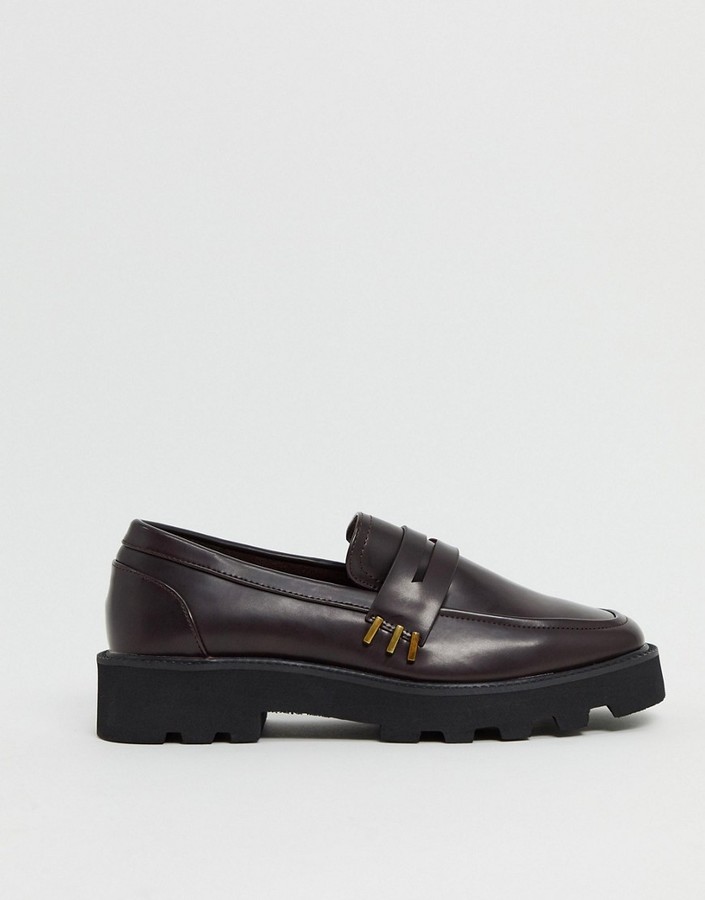 asos movement leather loafers