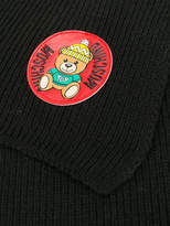 Thumbnail for your product : Moschino ribbed teddy plaque scarf