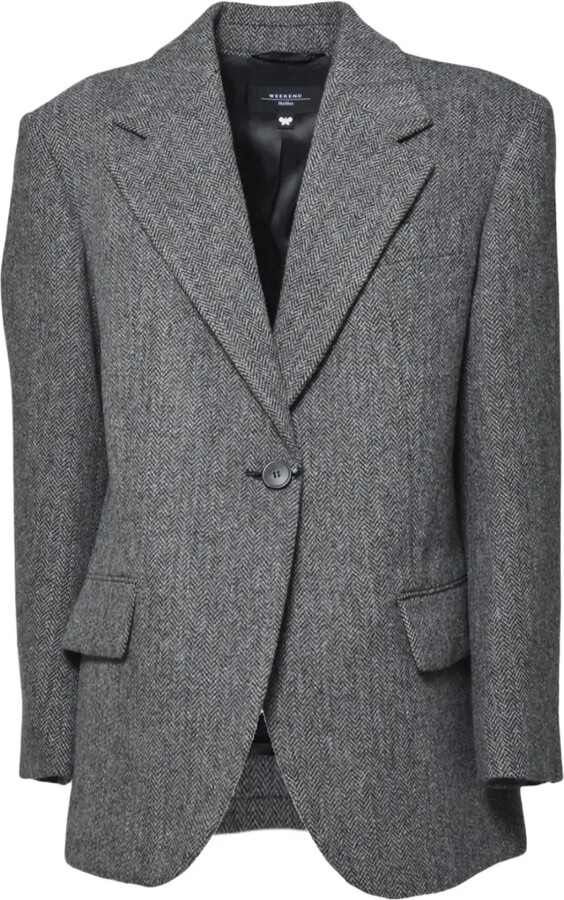 Weekend Max Mara Herringbone-Pattern Single-Breasted Blazer