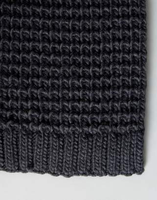 ASOS Knitted Scarf In Slate Gray