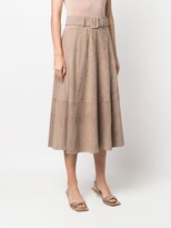 Thumbnail for your product : Incentive! Cashmere belted-waistband A-line skirt