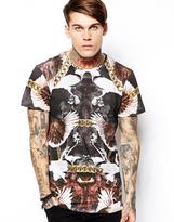 Thumbnail for your product : Religion T-Shirt in All Over Chain Print with Zips