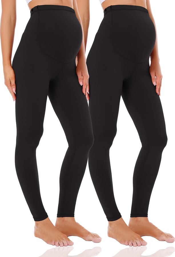 Foucome 2 Pack Women's Maternity Leggings Over The Belly Ultra