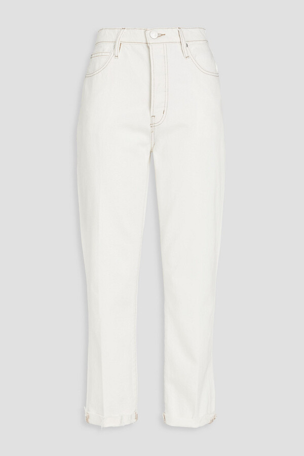 Frame Le Mec cropped high-rise straight-leg jeans