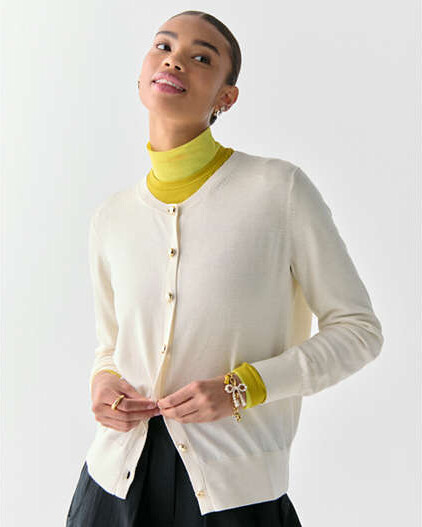 Kate Spade Flower Button Lightweight Cardigan