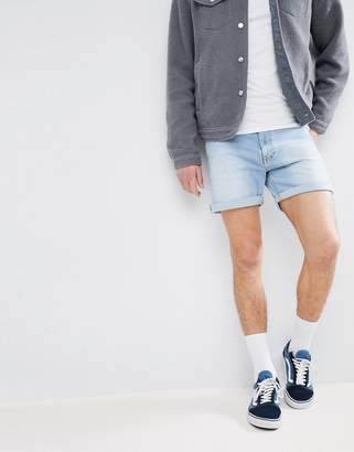 Dr. Denim Trench Shaded Light Blue Ripped Shorts