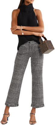 Michael Kors Collection Collection Cropped Gingham Cotton-blend Poplin Straight-leg Pants