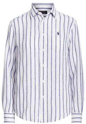 Ralph Lauren Relaxed Fit Striped Linen Shirt - ShopStyle Tops