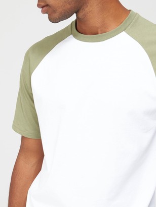Very Man Raglan T-shirt - Khaki/White