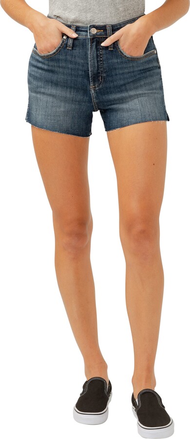 Silver Jeans Co. Beau Raw Hem High Waist Denim Shorts