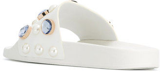 Tory Burch jewel and faux-pearl embellished slides