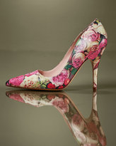 Thumbnail for your product : Kate Spade Licorice Floral-Print Leather Pump