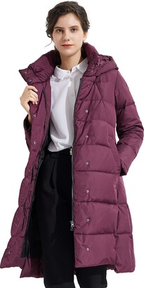Orolay Women's Warm Stylish Winter Hoodie Down Coat Blue L