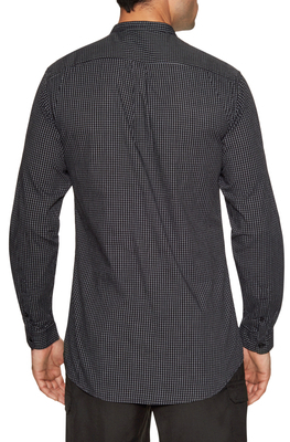 Shades of Grey by Micah Cohen Band Collar Cotton Sportshirt