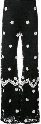 Alexis floral lace wide-leg trousers