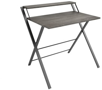 Jamesdar Core Gray Oak/Black Two-Tier Folding Desk - ShopStyle