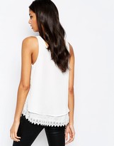 Thumbnail for your product : AX Paris Double Layer Top with Lace Trim
