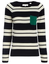 Thumbnail for your product : Chinti and Parker Navy Cashmere Snug Stripe Jumper