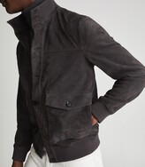 Thumbnail for your product : Reiss ANGEL SUEDE BUTTON THROUGH JACKET Dark Steel