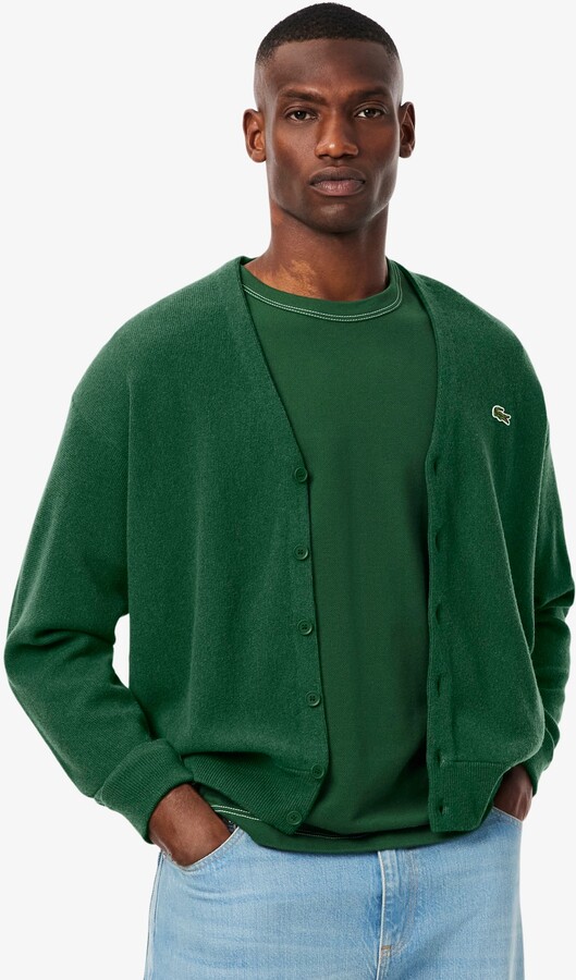 Lacoste Men's Relaxed Fit Wool Cardigan