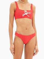 Thumbnail for your product : Heidi Klein Sardinia Ribbed Low-rise Bikini Briefs - Red