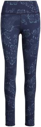 Polo Ralph Lauren | Floral-Print Stretch Legging | M | Crane print