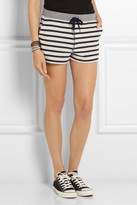 Thumbnail for your product : Alexander Wang T by Striped cotton-terry shorts