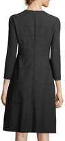 Thumbnail for your product : Escada 3/4-Sleeve Wool/Cotton A-Line Dress