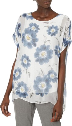 M Made in Italy Women's Floral Print Short Sleeve Tunic