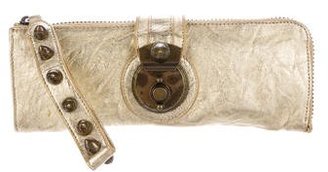 Thomas Wylde Metallic Leather Wristlet