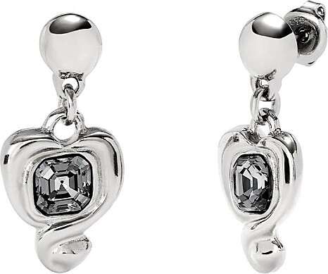 Uno de 50 UNOde50 Heart & Crystal Drop Earrings