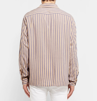 Camoshita Slim-Fit Camp-Collar Striped Voile Shirt