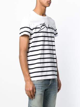 Balmain striped logo T-shirt