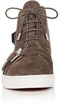 Thumbnail for your product : Christian Louboutin Men's Nono Strap Suede Sneakers - Gray