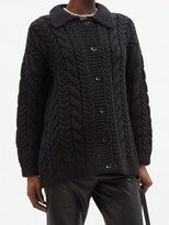 Thumbnail for your product : Mr. Mittens Spread-collar Cable-knit Wool Cardigan - Black